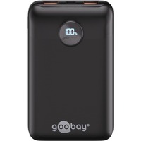 goobay Power Bank Compact 20.000 mAh  powerbank Zwart, 20 Ah, 1x USB-A, 1x USB-C, Power Delivery, Quick Charge