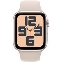 Apple Watch SE (2023) smartwatch Sterrenlicht, 44 mm, Sportbandje (S/M), Aluminium
