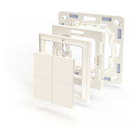 Shelly BLU Wall Switch 4 + Gira/Merten adapter schakelaar Wit, Bluetooth 4.2