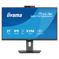 iiyama ProLite XB2797QSNPH-B1 27" monitor Zwart, HDMI, DisplayPort, USB-C, LAN, Audio, Webcam