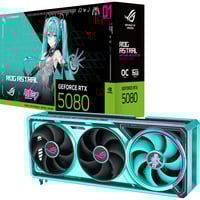 ASUS GeForce RTX 5080 ROG ASTRAL GAMING OC Hatsune Miku Edition grafische kaart Turquoise, DLSS 4, 3x DisplayPort, 2x HDMI 2.1