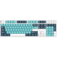 HelloGanss HS108T GC16, toetsenbord Wit/donkerblauw, US lay-out, Gateron Yellow, RGB leds, PBT Doubleshot keycaps, hot swap, 2,4 GHz / Bluetooth / USB-C