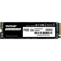 Patriot P400 Lite 4 TB SSD Zwart/wit, P400LP4KGM28H, PCIe 4.0 x4, NVMe 1.4, M.2 2280
