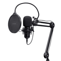 Trust GXT270 Emita+ II+ Streamingmicrofoon & Arm Zwart, Uitschuifbare arm