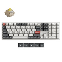 Keychron Q6 Ultra-P4 8K Wireless Custom Mechanical Keyboard, toetsenbord Wit, US lay-out, Keychron Silk POM Banana, RGB, Hot swap, 8K, 2.4 GHz / Bluetooth 5.2 / USB-C