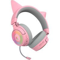 Razer Kraken Kitty V3 Pro Quartz over-ear gaming headset Roze/grijs