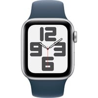 Apple Watch SE (2023) smartwatch Zilver/blauw, 40 mm, Sportbandje (M/L), Aluminium, GPS + Cellular