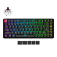 Keychron K2 QMK-C3, toetsenbord Zwart, US lay-out, Keychron Super Brown, RGB, 75%, Cherry double-shot PBT, Bluetooth 5.2 | USB-C