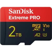 SanDisk Extreme PRO 2 TB microSDXC geheugenkaart UHS-I U3, Class 10, V30, A2