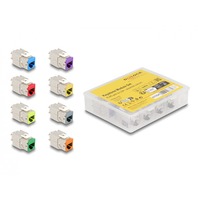 DeLOCK RJ45 Jack > LSA Cat 6a toolfree keystone module Meerkleurig, 8 stuks
