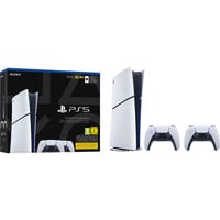 Sony PlayStation 5 Console Digital Edition (Slim) - 825GB + Twee DualSense Draadloze Controllers spelconsole Wit/zwart