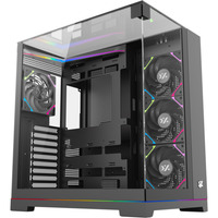 XYZ PC Gear Tesseract A-RGB midi tower behuizing Zwart | 2x USB-A | 1x USB-C | RGB | Tempered Glass