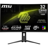MSI MAG 321CUPDF 31.5" 4K UHD curved gaming monitor Zwart, 2x HDMI, DisplayPort, USB-C, 160 Hz / 320 Hz