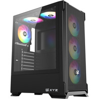 XYZ PC Gear Airone 300-X Mesh midi tower behuizing Zwart | 1x USB-A | 1x USB-C | Tempered Glass