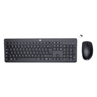 HP 230 draadloze muis- en toetsenbordcombo desktopset Zwart, EU lay-out (QWERTY), Membraan, 100%, 1600 dpi, 2.4 GHz