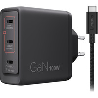 Lenovo 100W GaN Multi-port USB-C oplader Zwart, 3x USB-C