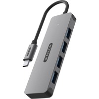 Sitecom USB-C naar 4x USB-A usb-hub Grijs