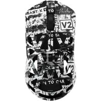 WLMouse Beast X Max V2 Wireless Gaming Mouse - Graffiti Wit (mat)/zwart, 50 - 50.000 dpi, 8K, 2.4GHz / USB-C
