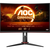 AOC C27G2Z3/BK 27" curved gaming monitor Zwart/rood, 2x HDMI, DisplayPort, 280 Hz (OC)