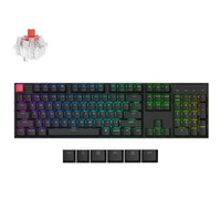 Keychron K10X-H1, toetsenbord Zwart, US lay-out, Keychron Super Red, RGB, Cherry Double-shot PBT Keycaps, Hot Swap, Bluetooth / USB-C