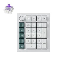 Keychron Q0 HE QMK Wireless Custom Number Pad RGB mechanisch numpad Wit, US lay-out (QWERTY), Gateron Double-Rail Magnetic Nebula, Hot-swap, RGB, Double-shot PBT keycaps