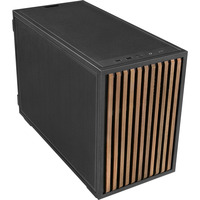 Lian Li B4-mATX (Wood Edition) mini tower behuizing Zwart/houtkleur | 2x USB-A | 1x USB-C