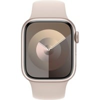 Apple Watch Series 9 smartwatch Sterrenlicht, Aluminium, 41 mm, Sportbandje (M/L)