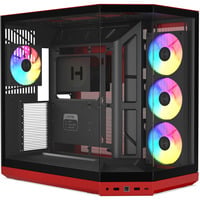 HYTE Y50 RGB Black Cherry midi tower behuizing Rood | 2x USB-A | 1x USB-C | RGB | Tempered Glass