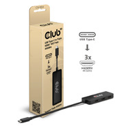 Club 3D USB-C naar Triple HDMI MST Hub 4K60Hz adapter Zwart