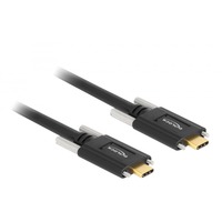 DeLOCK SuperSpeed USB-C 3.2 Gen 2 kabel met schroeven Zwart, 1 meter