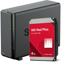 Synology DiskStation DS124 incl. 1x WD Red Plus 4 TB harde schijf nas Zwart, USB-A 3.2 (5 Gbit/s)