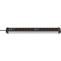 Brennenstuhl Premium-Alu-Line stekkerdoos 12-voudig stekkerdoos Zwart/zilver