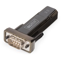 Digitus 9-pin serieel (male) naar USB-A 2.0 adapter Zwart, 0,8 meter