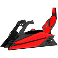 Res-Tech GT Cockpit + Carbon Seat racingsimulator Zwart/rood