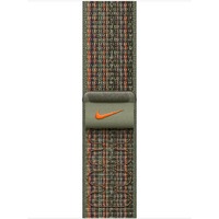 Apple Geweven sportbandje van Nike - Sequoia/oranje (41 mm) armband Groen/oranje