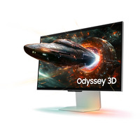 SAMSUNG Odyssey 3D G90XF 27" 4K UHD gaming monitor Zilver, 165 Hz, 3D, HDMI, DisplayPort, USB, Audio, AMD FreeSync