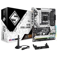 ASRock X670E Steel Legend socket AM5 moederbord Zilver/zwart, RAID, 2.5Gb-LAN, WLAN, BT, Sound, ATX