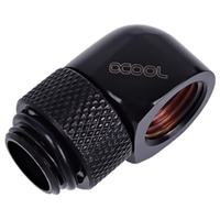 Alphacool HF L-connector G1/4 outer thread rotatable to G1/4 inner thread verbinding Zwart