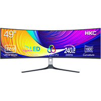 HKC GS49UK Super Ultrawide OLED Gaming Monitor 49" curved  Zwart/wit, 2x HDMI, DisplayPort, USB-C, USB-A, 240Hz