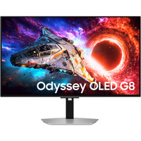 Samsung Odyssey OLED G8 G80SH 32" 4K UHD gaming monitor Zilver, 2x HDMI, DisplayPort, 2x USB-A, USB-C, 240 Hz