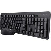 Trust Ody II Stille draadloze toetsenbord- en muisset desktopset Zwart, US lay-out (QWERTY), Membraan, 100%, 800 dpi - 1.600 dpi