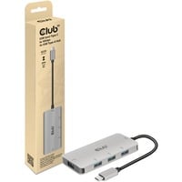 Club 3D USB-C naar 4x USB-A 3.2 Gen 2 usb-hub Aluminium