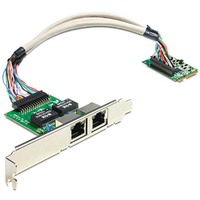 DeLOCK Mini PCIe I/O PCIe full size 2 x Gigabit LAN netwerkadapter 