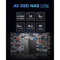 TerraMaster F4 SSD nas Zwart, 1x 5GbE, HDMI, USB