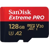 SanDisk Extreme PRO microSDXC 128 GB geheugenkaart UHS-I U3, Class 10, V30, A2, Incl. SD Adapter