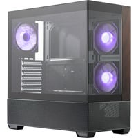 Cooler Master  midi tower behuizing Zwart/houtkleur | 2x USB-A | 1x USB-C | RGB | Window