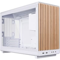 Lian Li A3-mATX White (Wood Edition) midi tower behuizing Wit/houtkleur | 2x USB-A | 1x USB-C | Tempered Glass