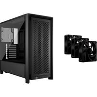Corsair FRAME 4000D + RS120 MAX Thick Triple Pack bundel midi tower behuizing Zwart | 2x USB-A | 1x USB-C | Tempered Glass