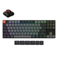 Keychron K1 QMK-B3 RGB mechanisch toetsenbord Zwart, US lay-out (QWERTY), Keychron Milk POM Brown, 80% (TKL), 80%, RGB leds, ABS Keycap, USB-C | Bluetooth 5.2