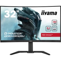 iiyama G-Master Red Eagle GCB3280QSU-B2 31.5" curved gaming monitor Zwart, 180 Hz, HDMI, DisplayPort, USB, Audio, Adaptive Sync